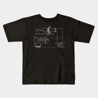 Driving Arrangements for Sewing Machine Vintage Patent Hand Drawing Kids T-Shirt
